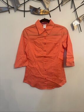 Women's Orange Button-Front Shirt - Unbranded